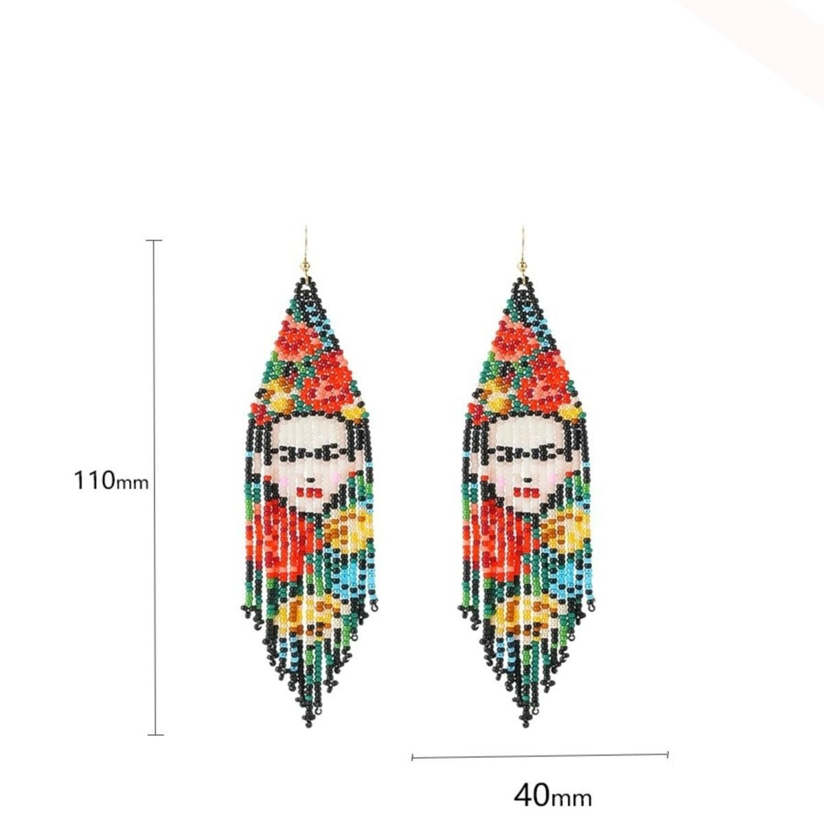 Vintage Earrings Dangling Earrings Seed Bead Handmade Tassel Earrings