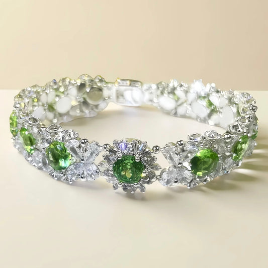 OneMillet Kit-M79 Green Rose Cut Zircon Bracelet DIY Kit Zirconia Bracelet