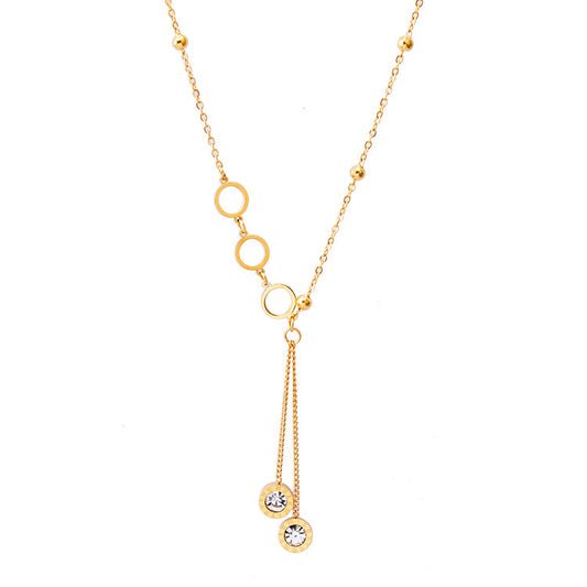 Zircon Tassel Pendant Necklace