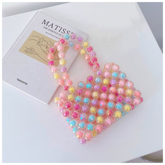 Bolso colorido de cuentas hecho a mano