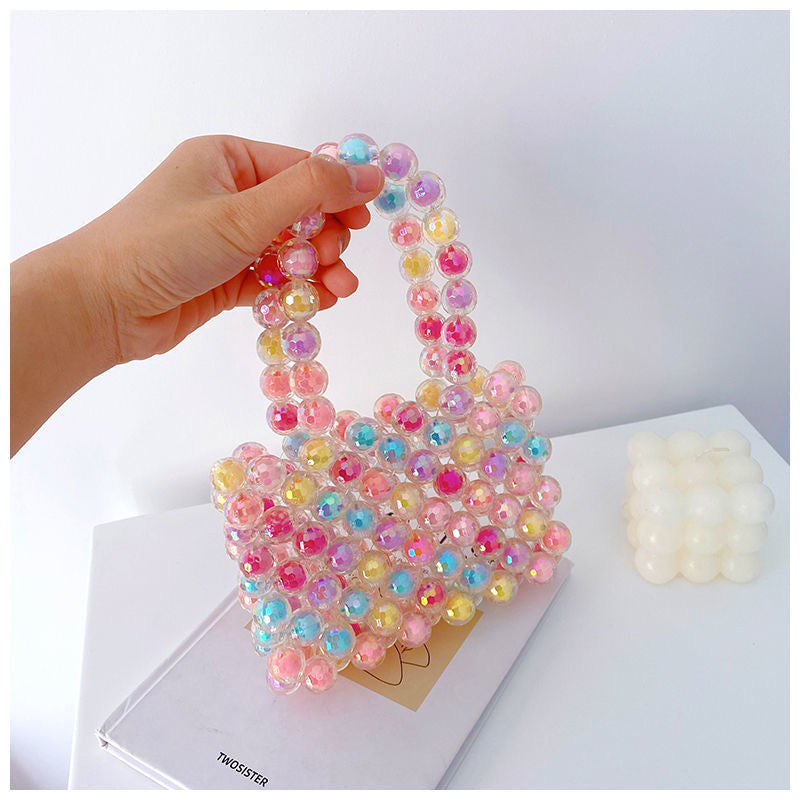 Bolso colorido de cuentas hecho a mano