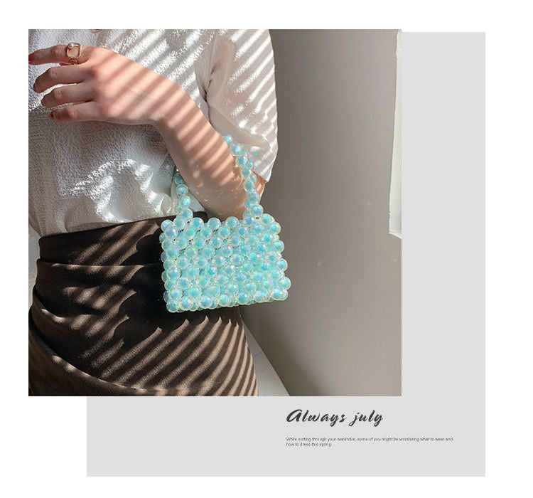 Bolso colorido de cuentas hecho a mano