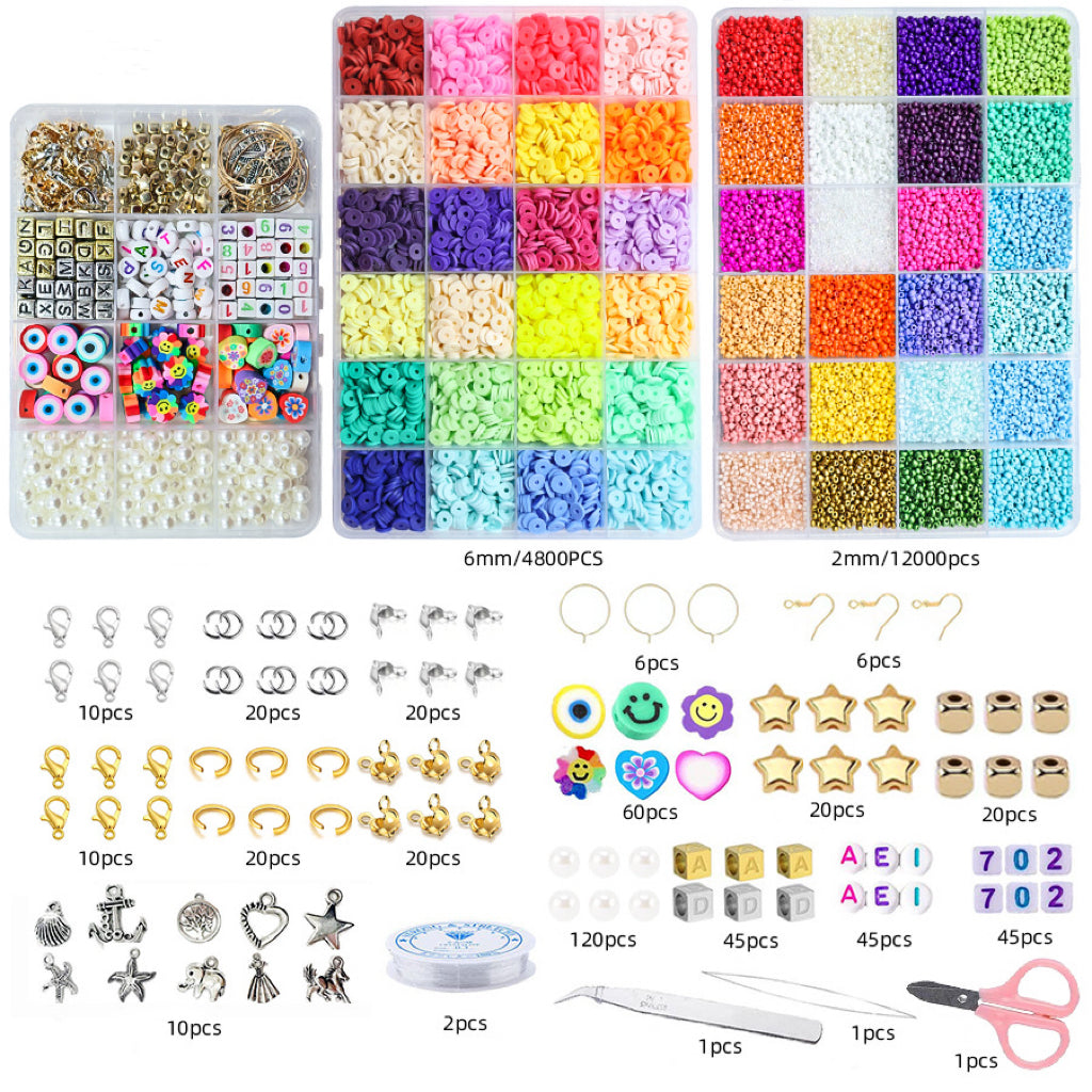 Conjunto completo de pulseras de cuentas, collares y accesorios para hacer uno mismo