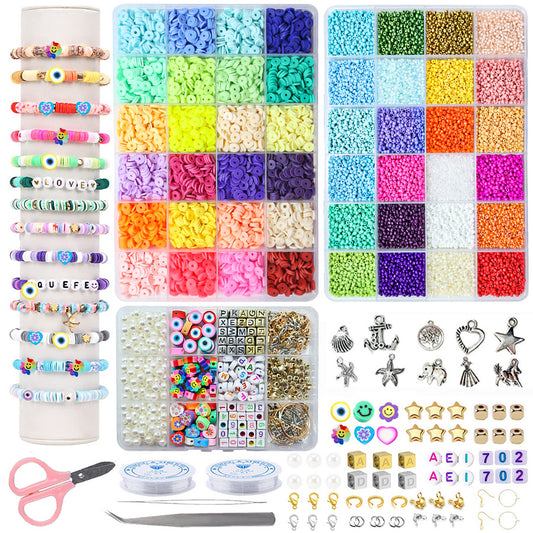 Conjunto completo de pulseras de cuentas, collares y accesorios para hacer uno mismo