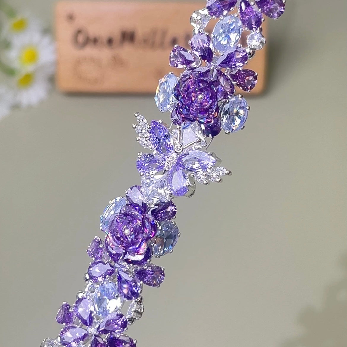 Pulsera de aguamarina y perla hecha a mano
