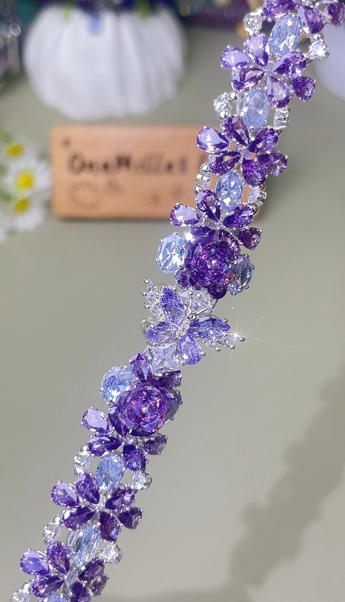 Pulsera de aguamarina y perla hecha a mano