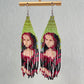 Mona Lisa Vintage Bohemian Earrings Egyptian Seed Bead Handmade Tassel Earrings