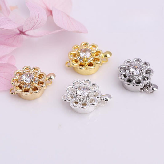 Flower Zircon Slide Clasp