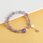 Natural Amethyst Bracelet with Shell Lily of the Valley Pendant