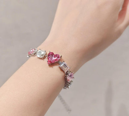 Heart & Square-Cut Swarovski Crystal Bracelet DIY Kit