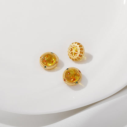 Cuentas espaciadoras de joyería hechas a mano, piedras preciosas, accesorios para bricolaje, oro mate de 18 quilates, resistente al color