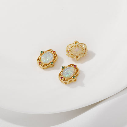 Cuentas espaciadoras de joyería hechas a mano, piedras preciosas, accesorios para bricolaje, oro mate de 18 quilates, resistente al color