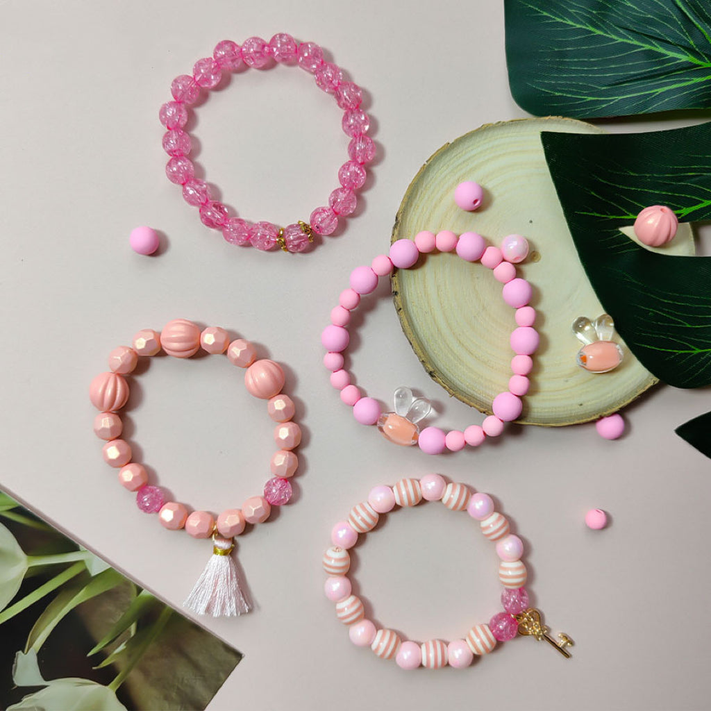 DIY Kits Pink Beaded Bracelet Necklace Accessories