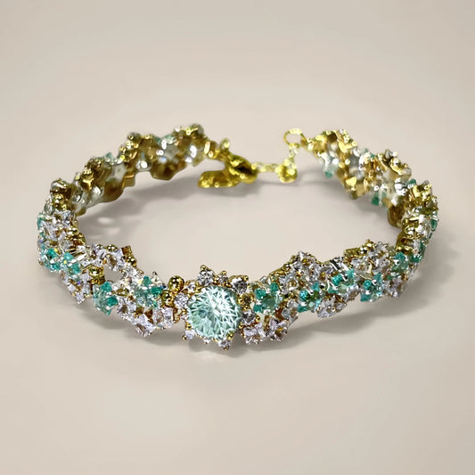 OneMillet DIY Bracelet Kit-M101 with Firework-Cut Cubic Zirconia