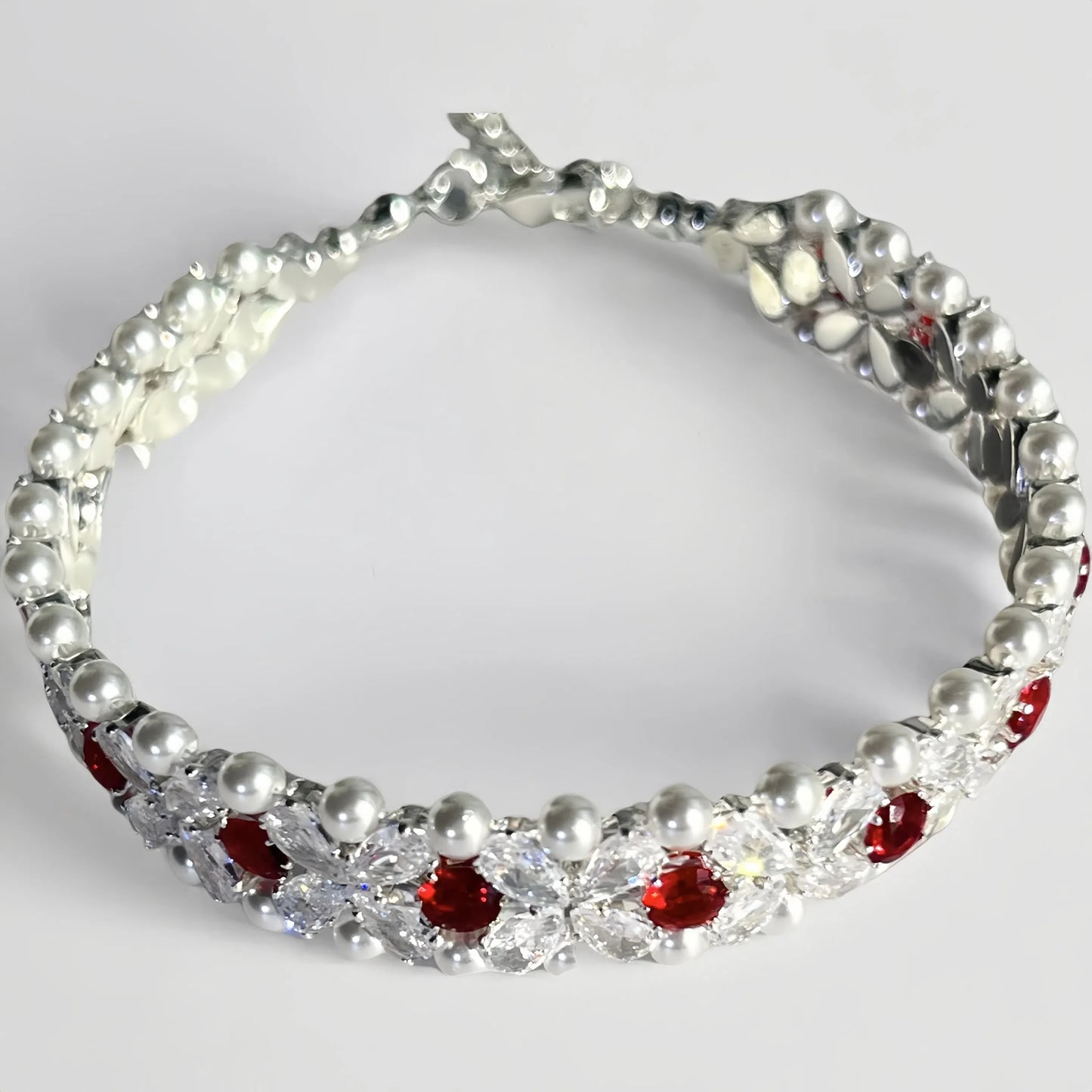 Pulsera de aguamarina y perla hecha a mano