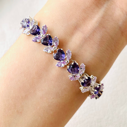 Pulsera de aguamarina y perla hecha a mano