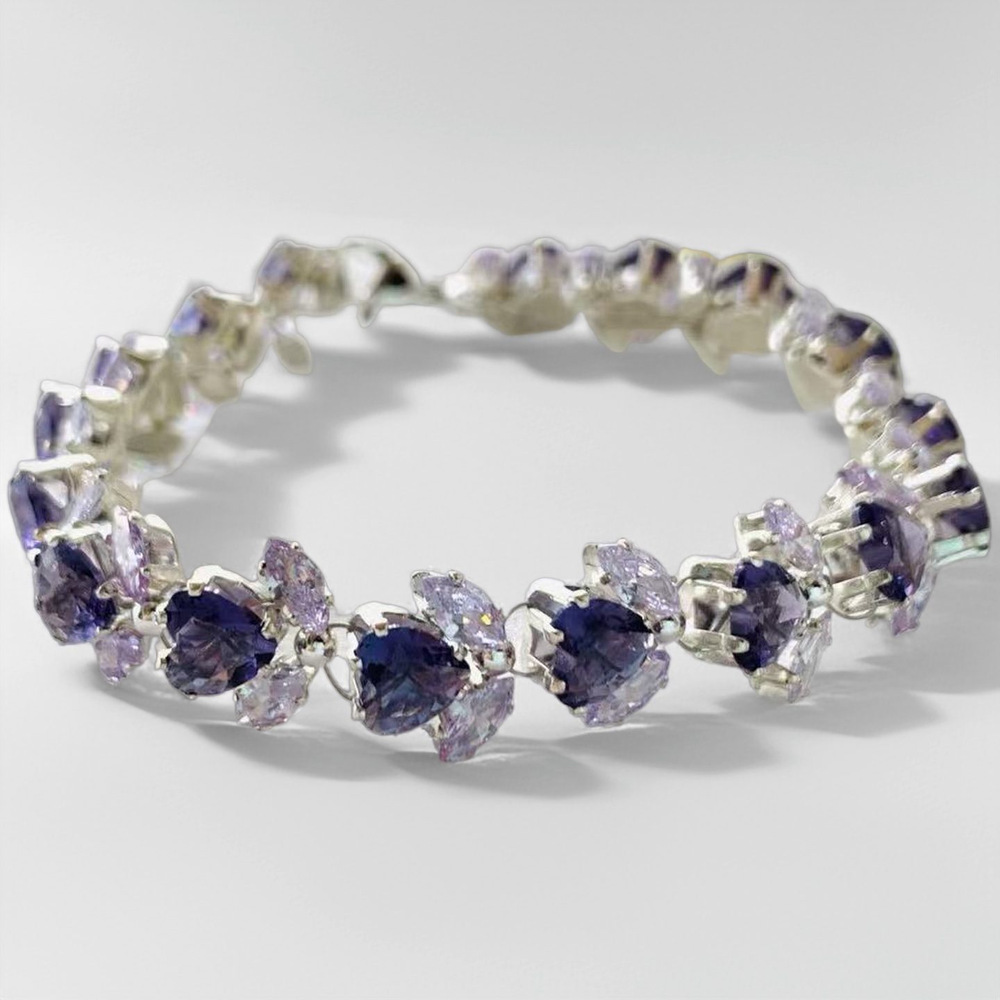 Pulsera de aguamarina y perla hecha a mano