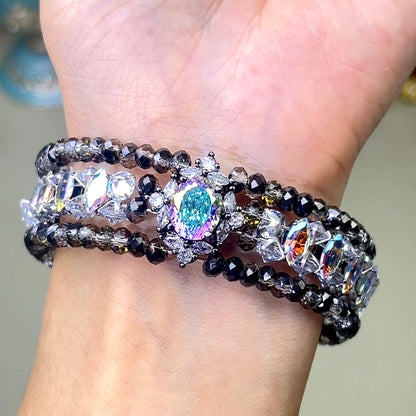 Pulsera de aguamarina y perla hecha a mano