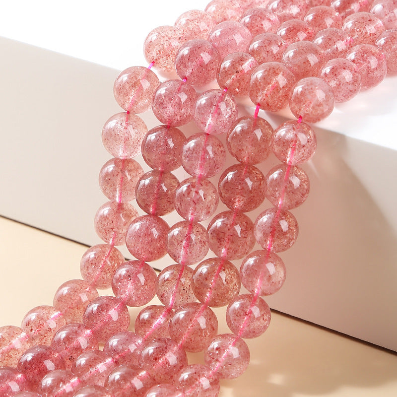 3A Grade Natural Strawberry Quartz Round Beads for Custom Jewelry Making