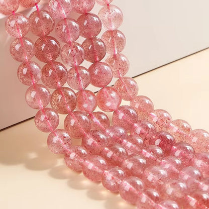 3A Grade Natural Strawberry Quartz Round Beads for Custom Jewelry Making