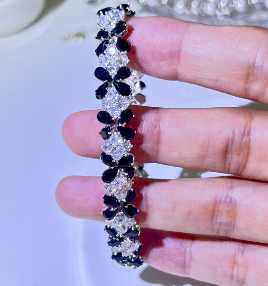 Pulsera de aguamarina y perla hecha a mano