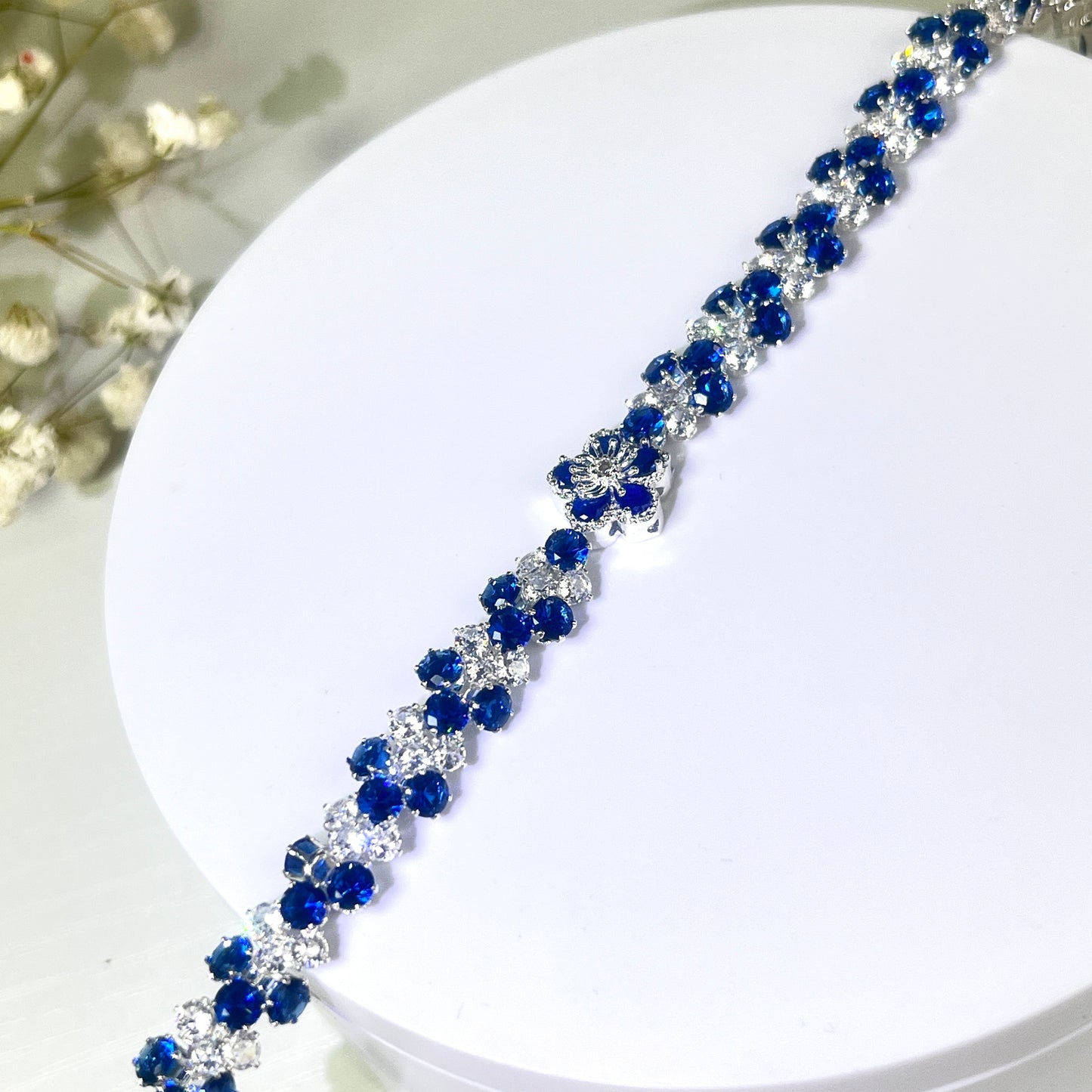 Blue Flower Zircon Handmade Bracelet DIY Kit