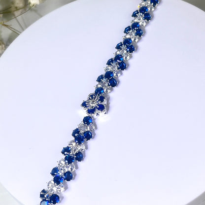 Blue Flower Zircon Handmade Bracelet DIY Kit