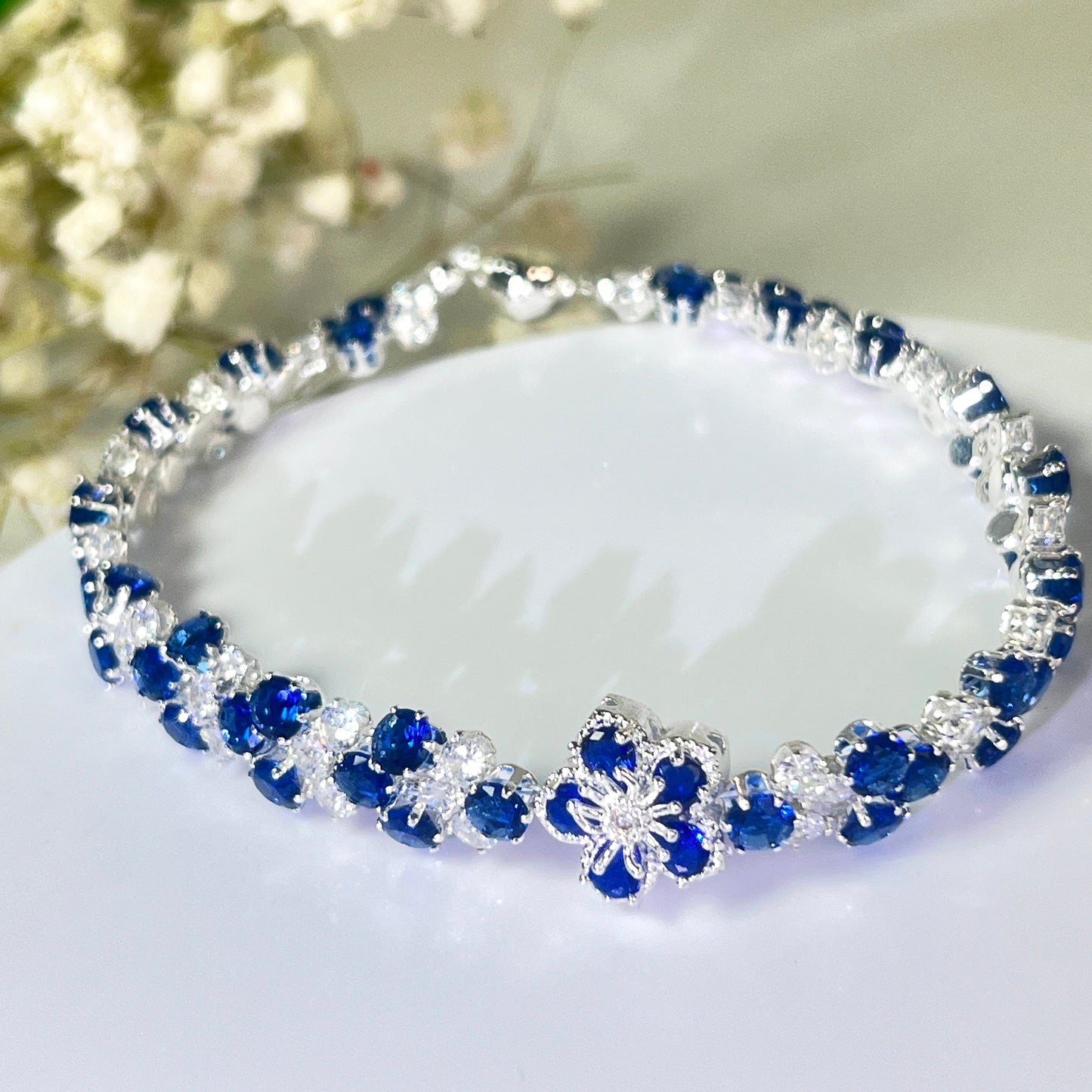 Blue Flower Zircon Handmade Bracelet DIY Kit