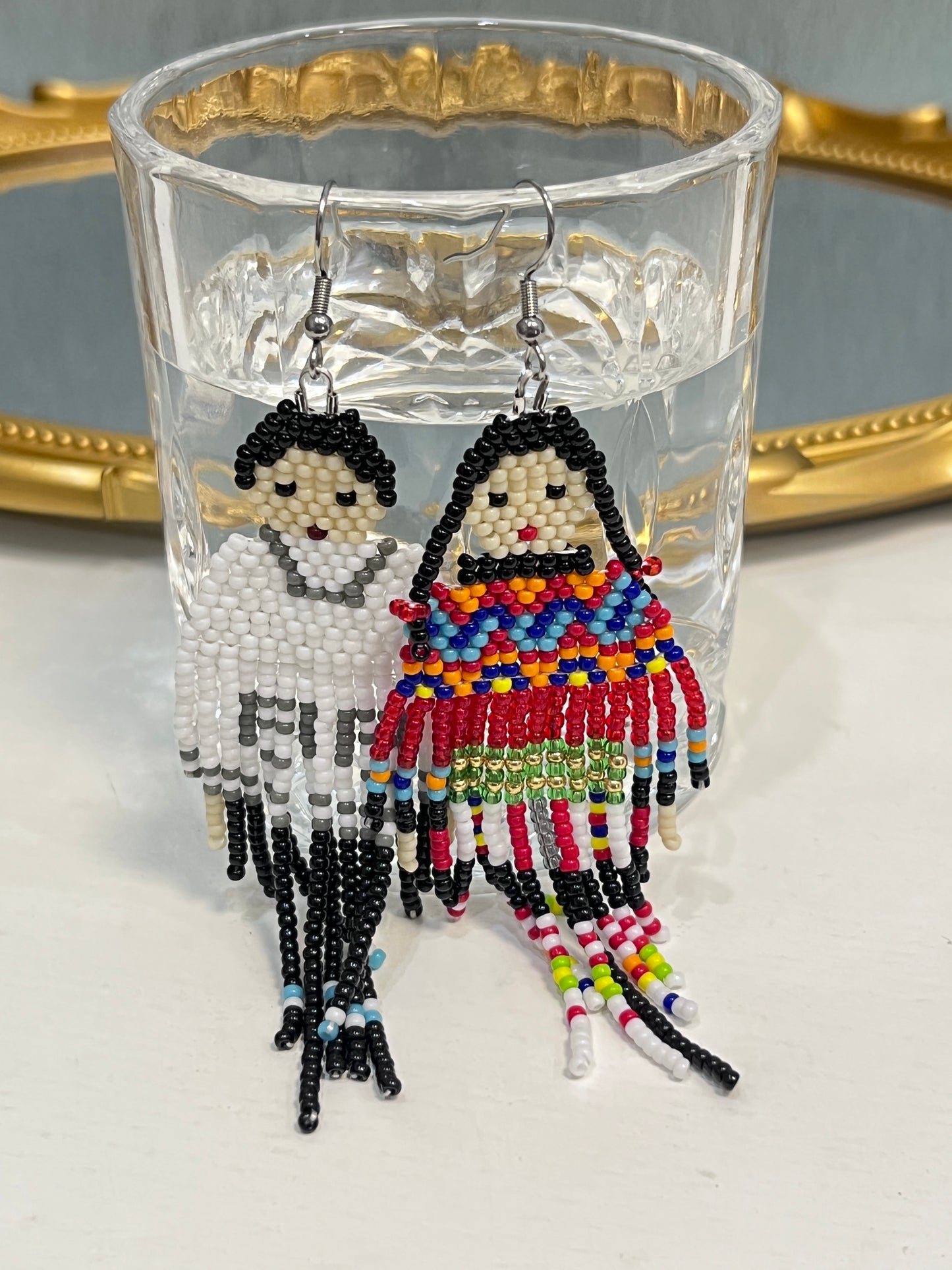 Boy&Girl Vintage Bohemian Earrings Egyptian Seed Bead Handmade Tassel Earrings