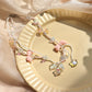 Butterfly Bow Lustrous Pearl Crystal Bead  Handmade Necklace