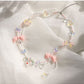 Butterfly Bow Lustrous Pearl Crystal Bead  Handmade Necklace