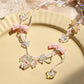 Butterfly Bow Lustrous Pearl Crystal Bead  Handmade Necklace