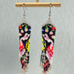 Colorful Portrait Vintage Boho Earrings  Dangling Earrings Seed Bead Handmade Tassel Earrings