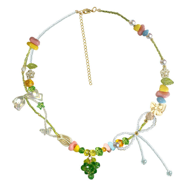 Crystal Seed Beads  Handmade Necklace