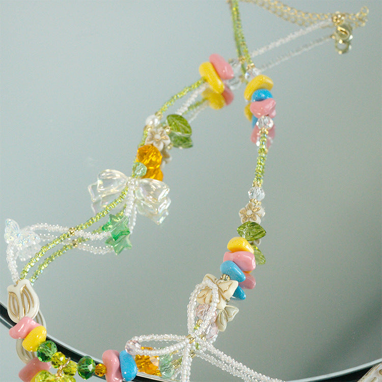 Crystal Seed Beads  Handmade Necklace