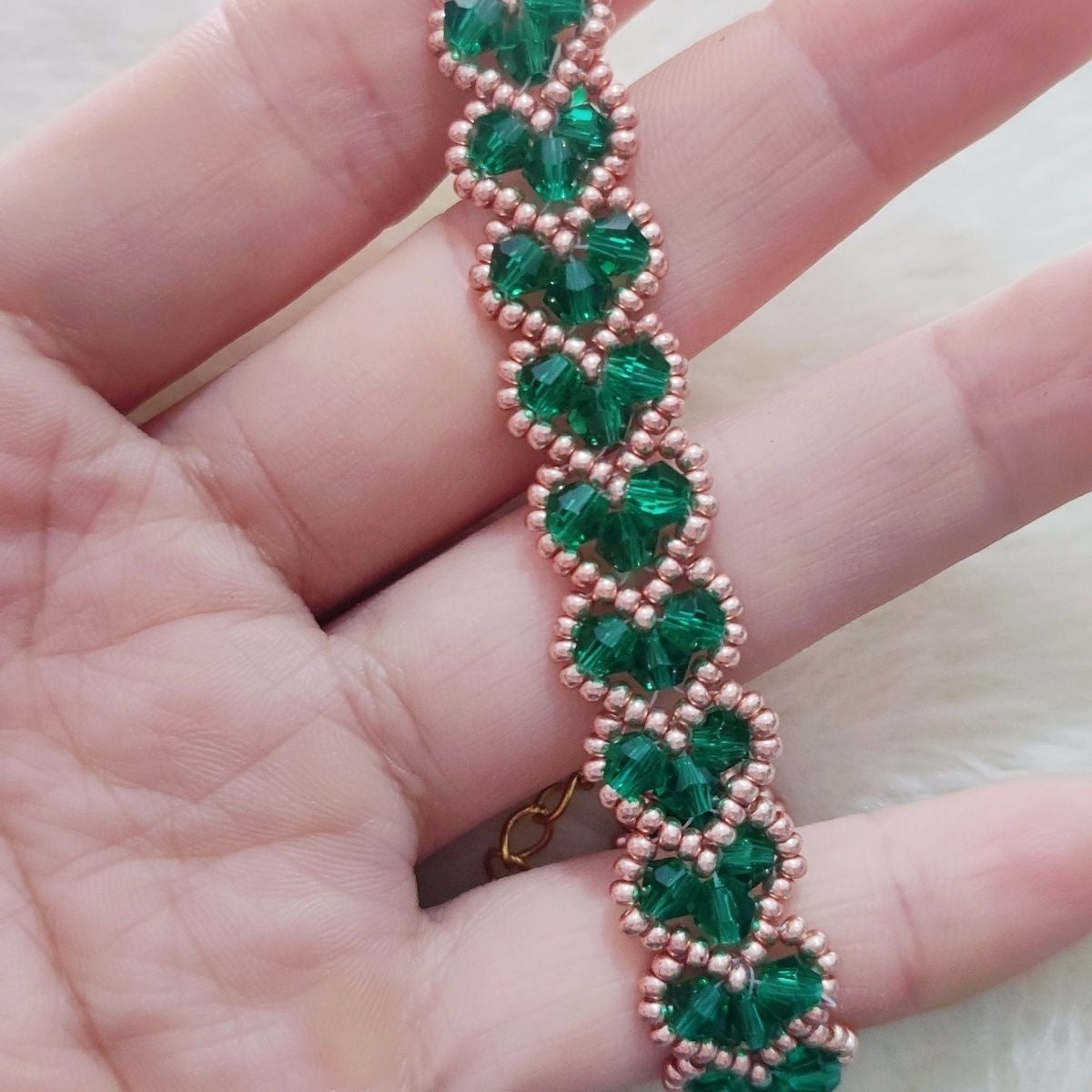 Handcrafted Beaded Heart Bracelet