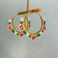 Handmade Beaded Earrings Hoop Floral Drop Earrings