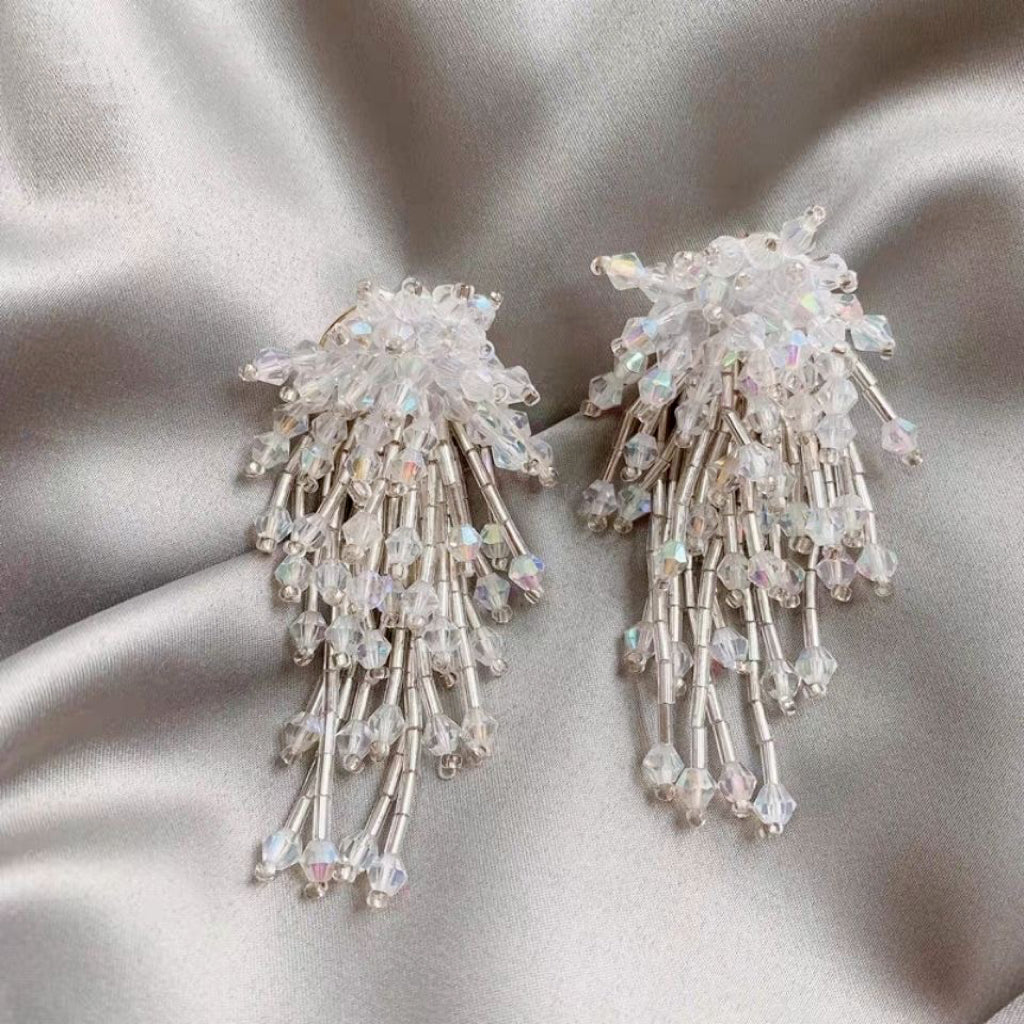 Handmade Beaded Tassel  Earrings