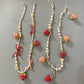 Handmade Original Pearl and Strawberry Beaded Necklace - Summer Jewelry