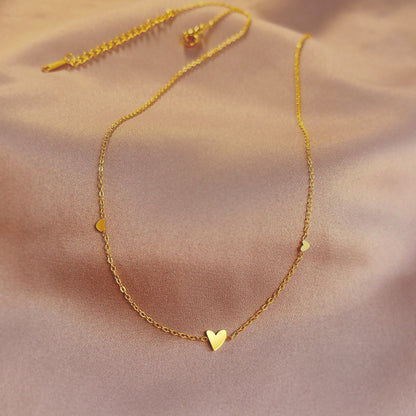 Heart Pendant Necklace Choker Necklace 14K Gold Plated