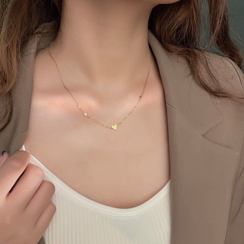 Heart Pendant Necklace Choker Necklace 14K Gold Plated