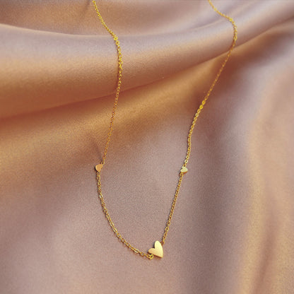 Heart Pendant Necklace Choker Necklace 14K Gold Plated