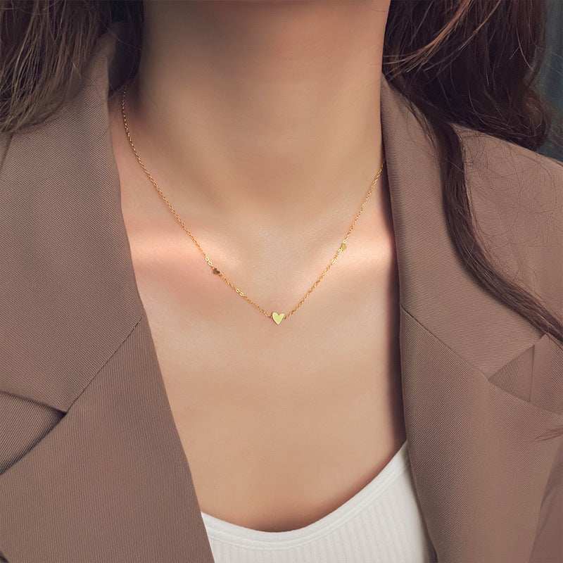 Heart Pendant Necklace Choker Necklace 14K Gold Plated