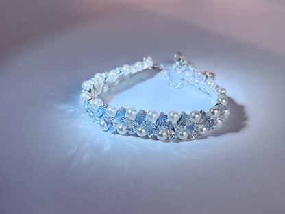 Handmade Pearl and Cubic Zirconia Bracelet