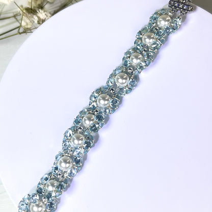 Light Blue Reverse Zircon Handmade Bracelet DIY Kit