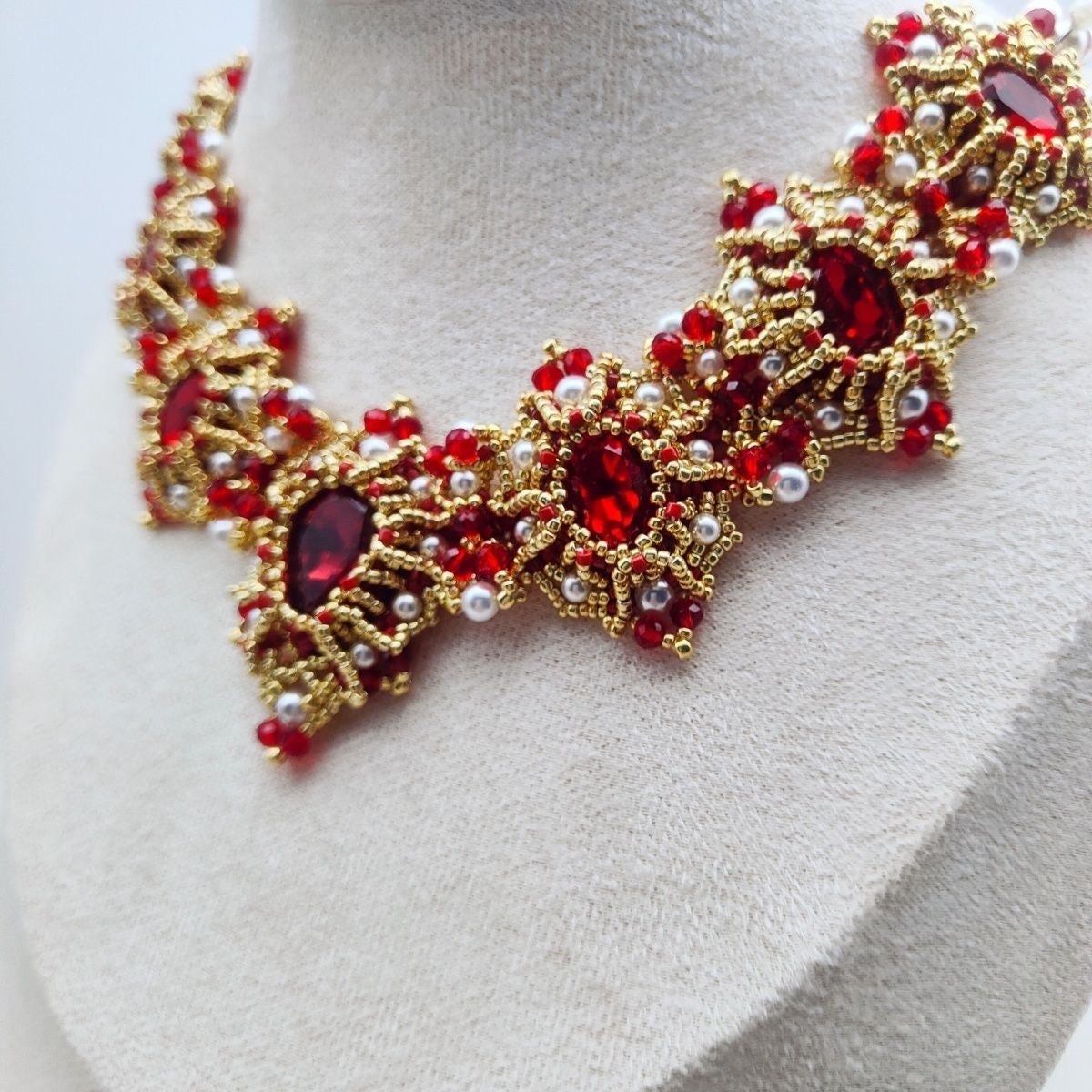 Louvre-Inspired Diamond-Studded Necklace - High-Quality Handmade Necklace