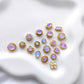 Purple Lucky Beads Imitation Moonstone Cat's Eye Beads, DIY Bracelet Accessories （20pcs)