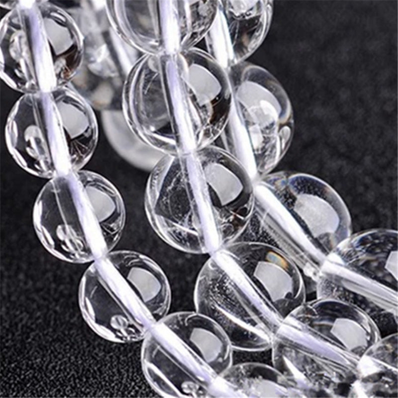 Natural Clear Quartz Gemstone Round Beads for Custom Jewelry