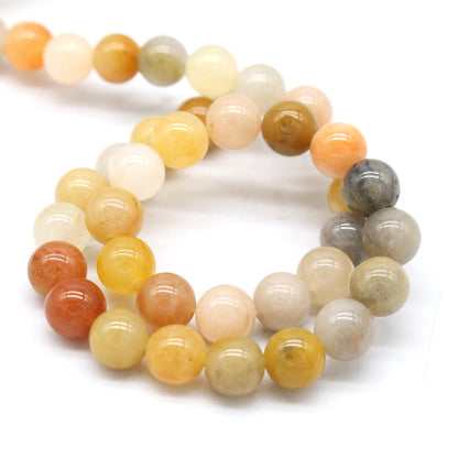 Natural Golden Silk Jade Beads Gemstone for Handmade Jewelry