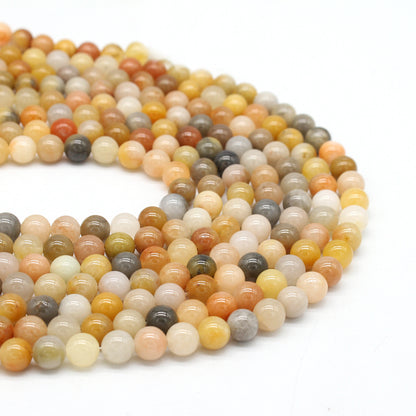 Natural Golden Silk Jade Beads Gemstone for Handmade Jewelry